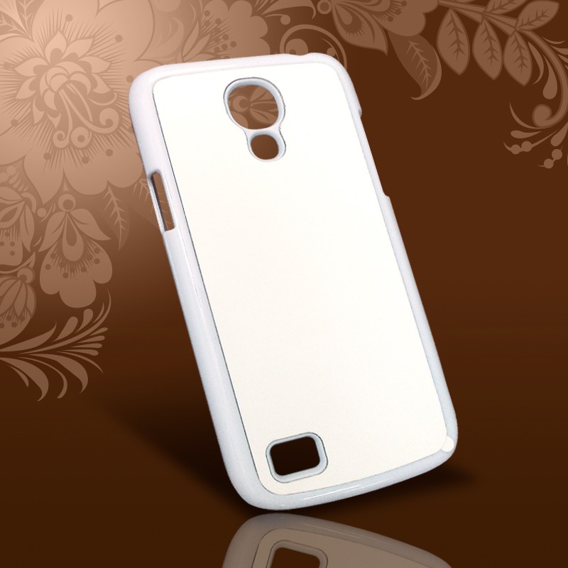 Чехол Samsung Galaxy S4 mini пластик белый с металлической вставкой